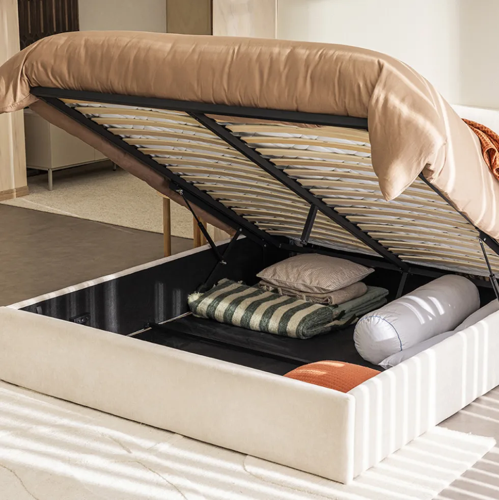 MAC BETH Lit coffre en tissu 160x200cm