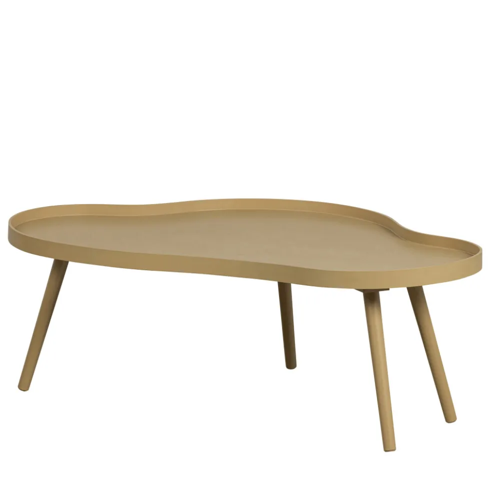 MAE Table basse de forme organique en bois 100x35cm