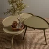 MAE Table basse de forme organique en bois 61x40cm