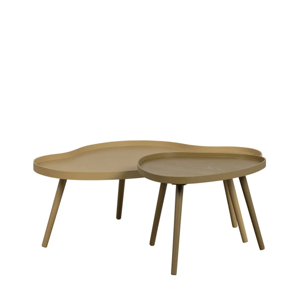 MAE Table basse de forme organique en bois 61x40cm