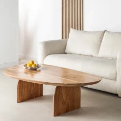 MALANG Table basse organique en bois massif d'acacia