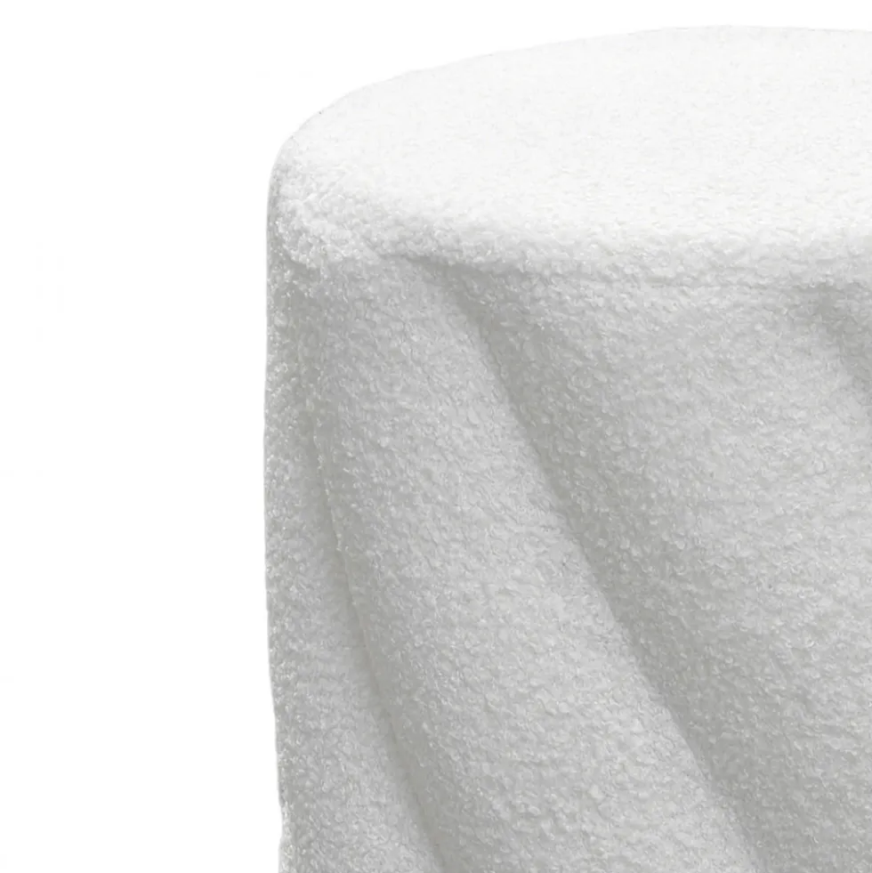 MALLOW Pouf rond en tissu bouclette ø37cm
