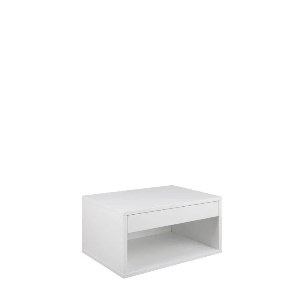 MANO Table de chevet murale 1 niche, 1 tiroir en bois