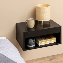 MANO Table de chevet murale 1 niche, 1 tiroir en bois