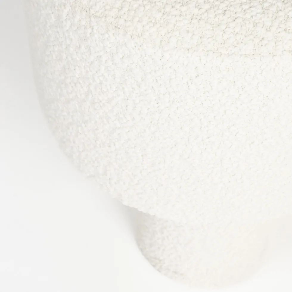 MARCOS Tabouret rond en tissu bouclette ø40cm