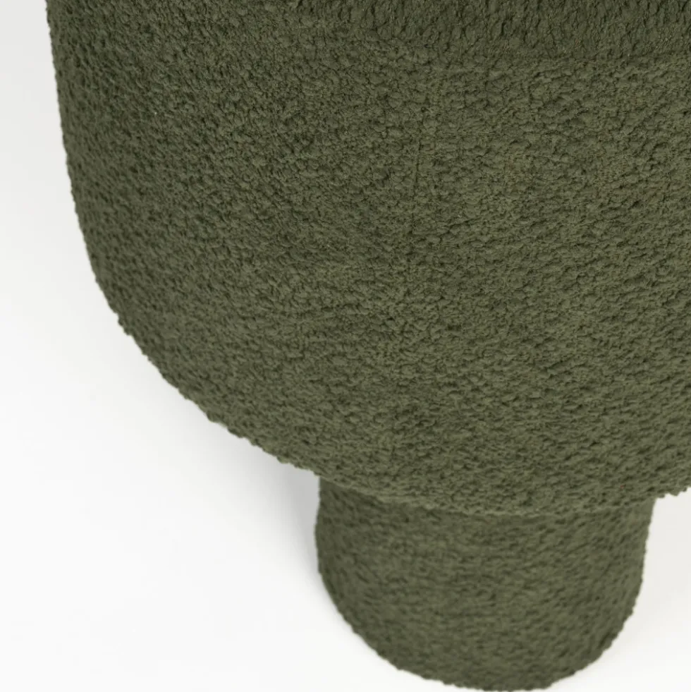 MARCOS Tabouret rond en tissu bouclette ø40cm
