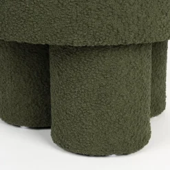 MARCOS Tabouret rond en tissu bouclette ø40cm