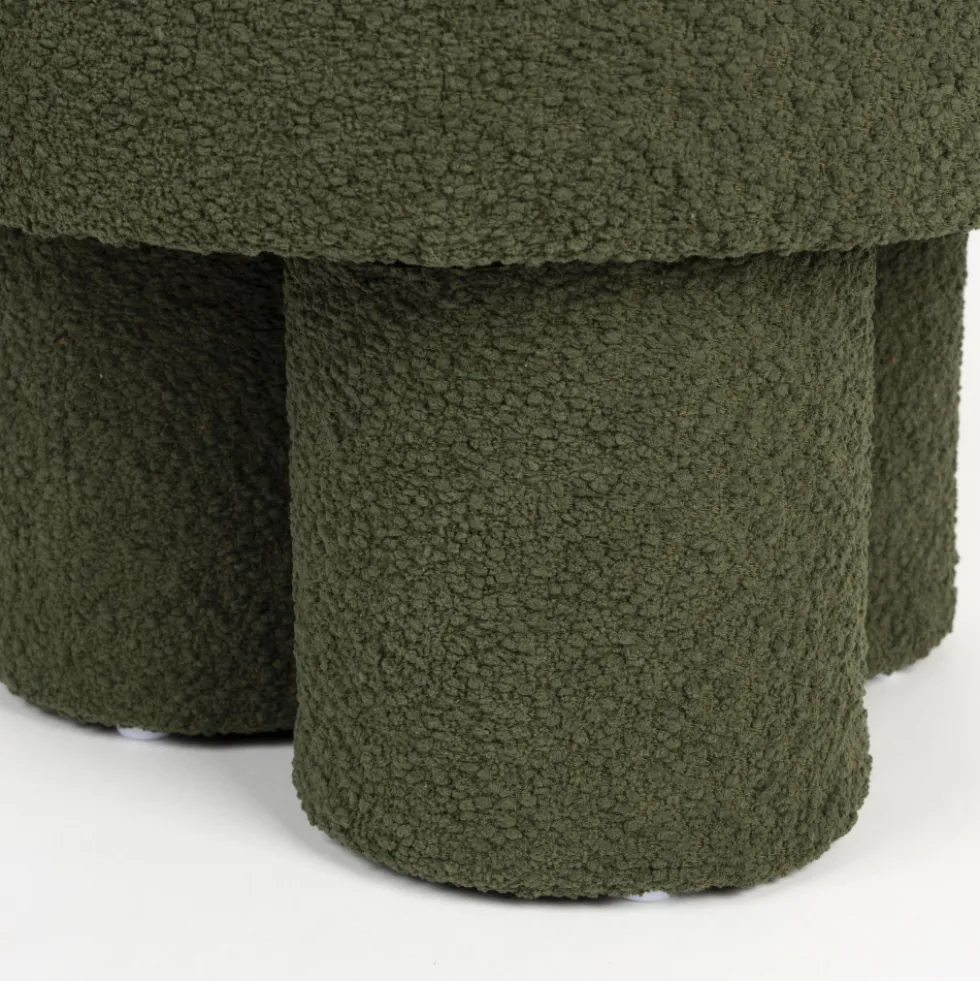 MARCOS Tabouret rond en tissu bouclette ø40cm
