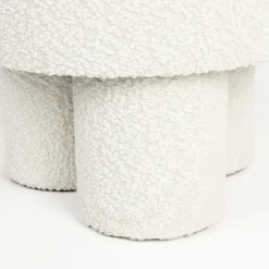 MARCOS Tabouret rond en tissu bouclette ø40cm