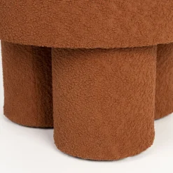MARCOS Tabouret rond en tissu bouclette ø40cm