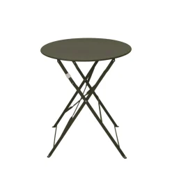 MARSEILLE Ensemble table de jardin pliante ronde bistrot et 2 chaises en métal