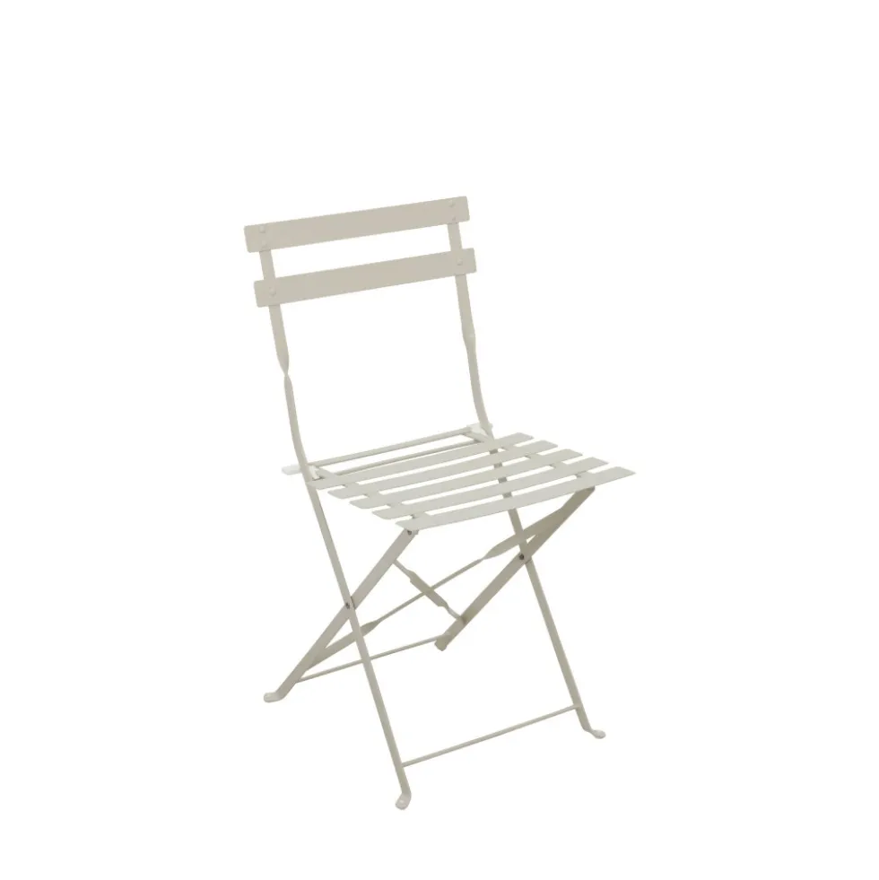 MARSEILLE Ensemble table de jardin pliante ronde bistrot et 2 chaises en métal