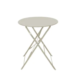 MARSEILLE Ensemble table de jardin pliante ronde bistrot et 2 chaises en métal