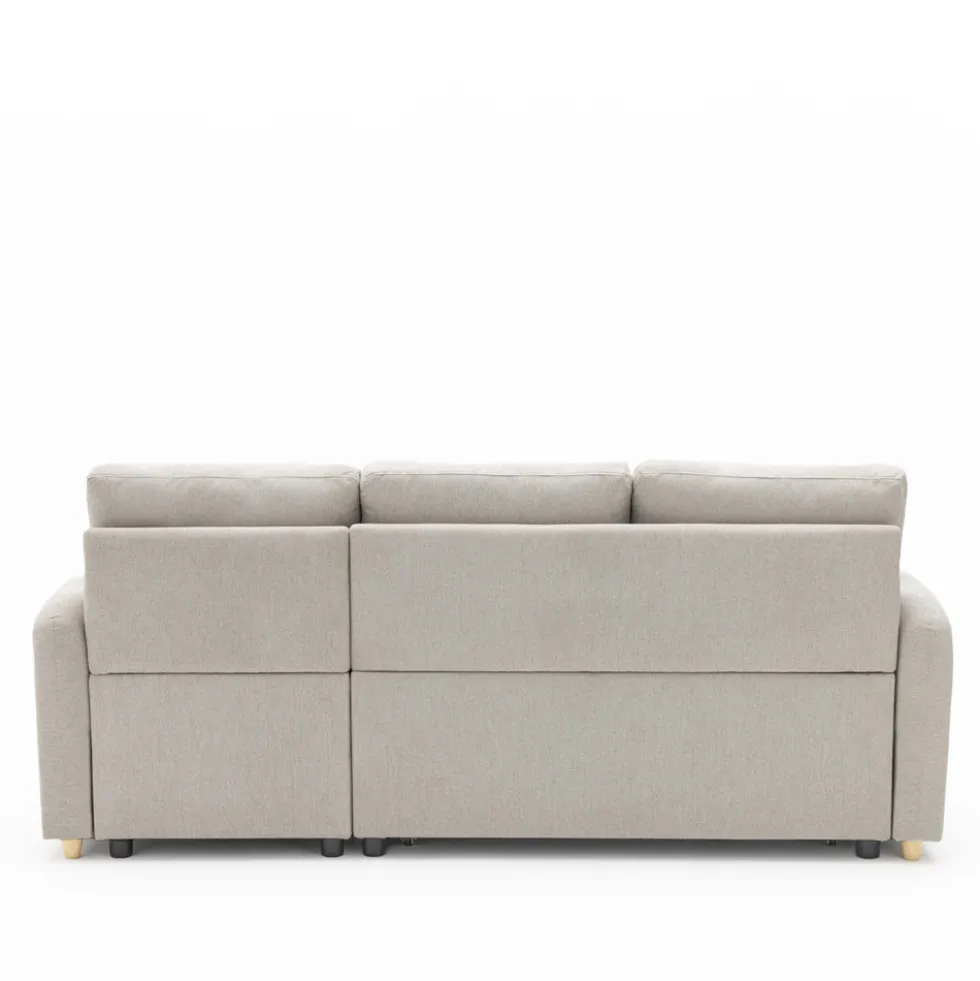MATERA Canapé d'angle réversible convertible 3 places en tissu avec coffre