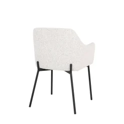 MELILLA Lot de 2 fauteuils de table en tissu bouclette et métal
