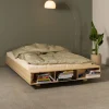 MERGE Lit avec rangement en bois 140x200cm