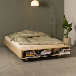 MERGE Lit avec rangement en bois 140x200cm
