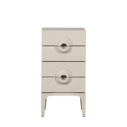 MERGE Petit meuble de rangement 4 tiroirs en bois et métal H89cm