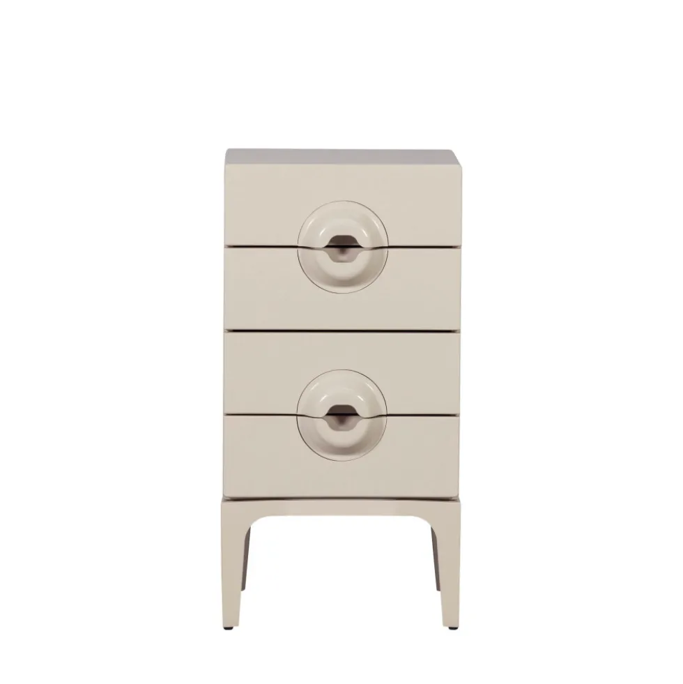 MERGE Petit meuble de rangement 4 tiroirs en bois et métal H89cm