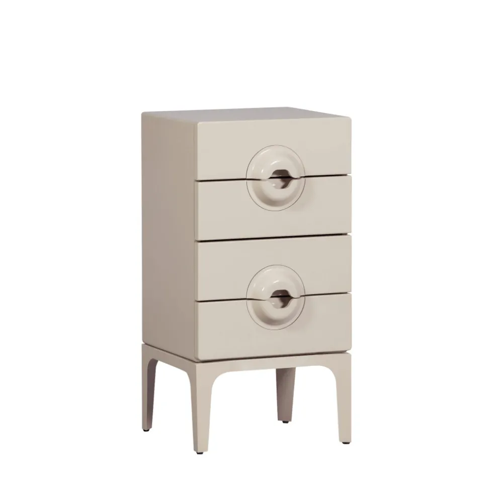 MERGE Petit meuble de rangement 4 tiroirs en bois et métal H89cm