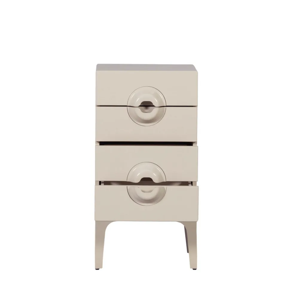 MERGE Petit meuble de rangement 4 tiroirs en bois et métal H89cm