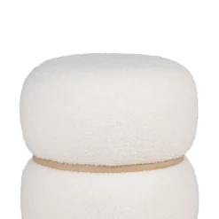 MILFORD Pouf rond en tissu bouclette ø38cm