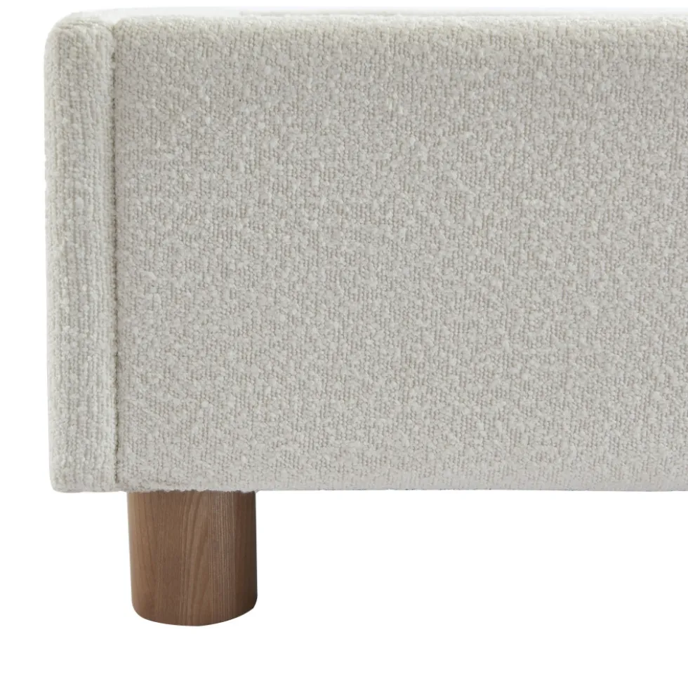 MILLO Lit coffre en tissu bouclette 160x200cm