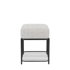 MILOU Tabouret carré en tissu et métal