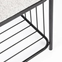 MILOU Tabouret carré en tissu et métal
