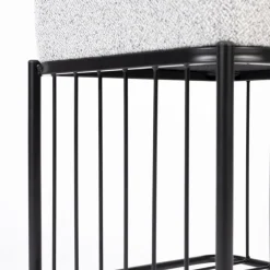 MILOU Tabouret carré en tissu et métal