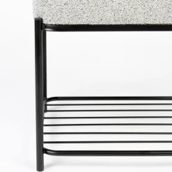 MILOU Tabouret rectangulaire en tissu et métal