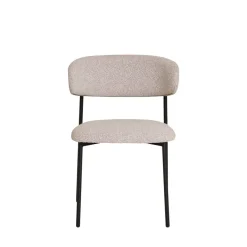 MIRA Lot de 2 chaises en tissu bouclette et métal