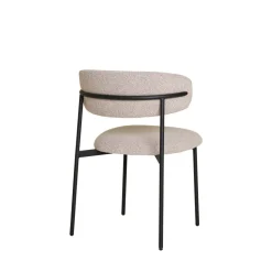 MIRA Lot de 2 chaises en tissu bouclette et métal