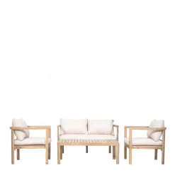 MIRANA Salon de jardin 4 personnes en bois d'acacia