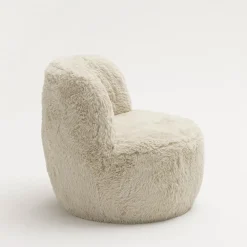 MO Fauteuil rond en fausse fourrure