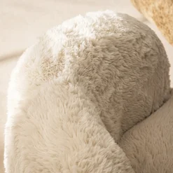 MO Fauteuil rond en fausse fourrure
