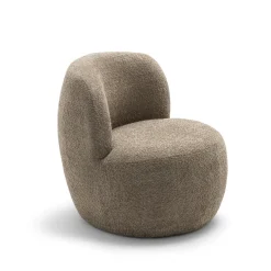 MO Fauteuil rond en tissu bouclette