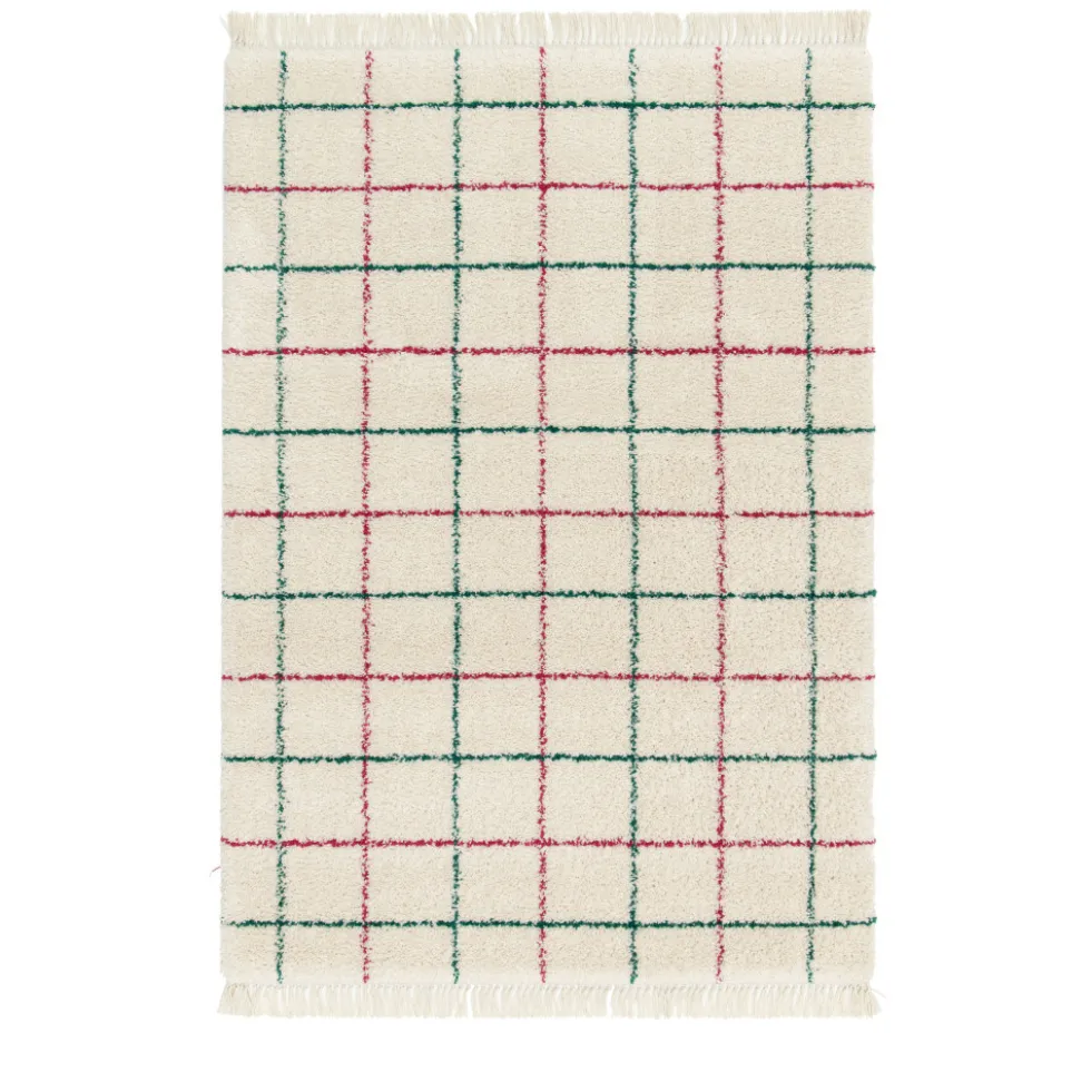 MOKA Tapis à motif quadrillage coloré