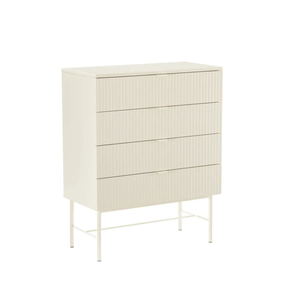 MOLLY Commode 4 tiroirs en bois et métal L79cm