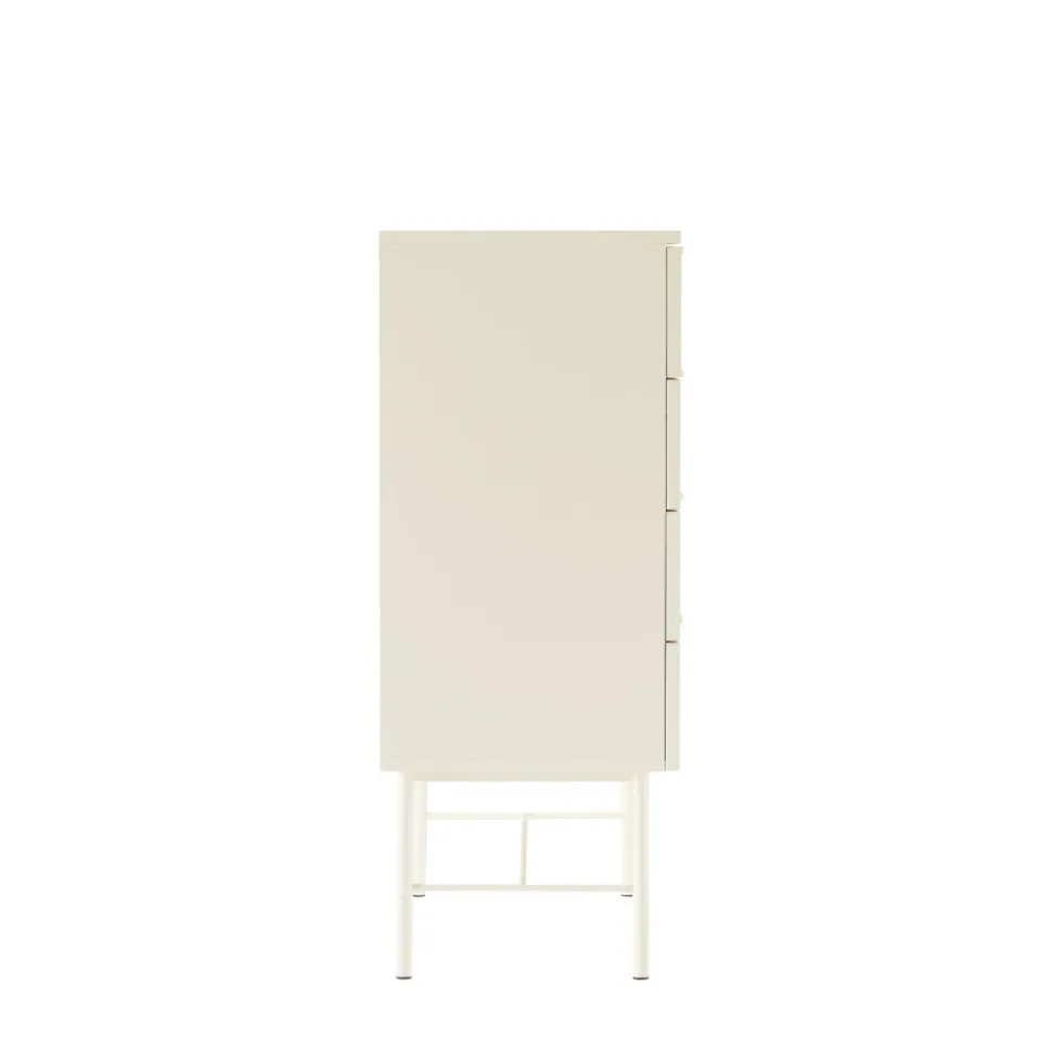 MOLLY Commode 4 tiroirs en bois et métal L79cm