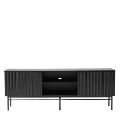 MOLLY Meuble tv 2 portes, 2 niches en bois et métal L150cm