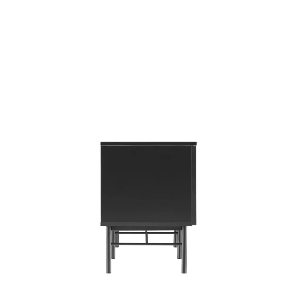 MOLLY Meuble tv 2 portes, 2 niches en bois et métal L150cm