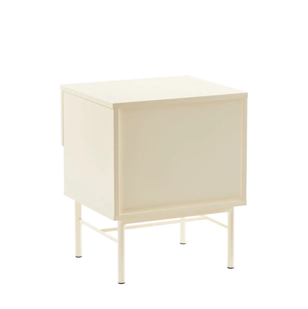 MOLLY Table de chevet 1 tiroir, 1 niche en bois et métal