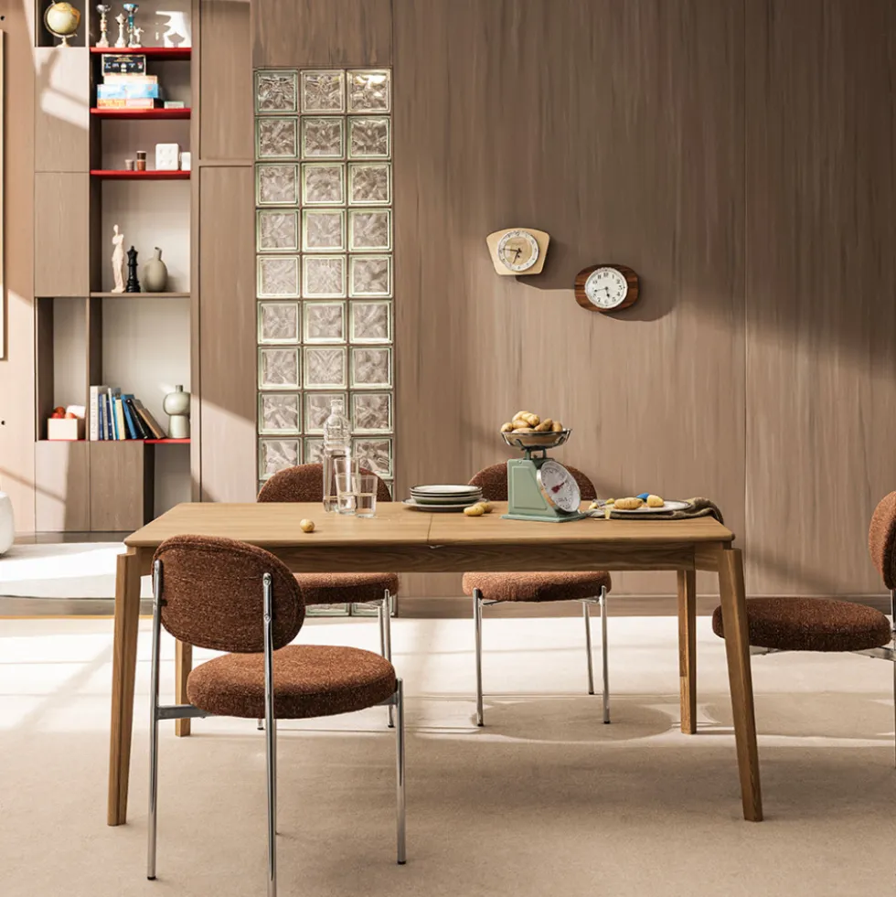 MONA Table à manger extensible 6 à 10 personnes en bois 160-205x90cm