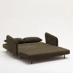 MONICA Canapé convertible 2 places en tissu chenille L140cm
