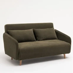 MONICA Canapé convertible 2 places en tissu chenille L140cm