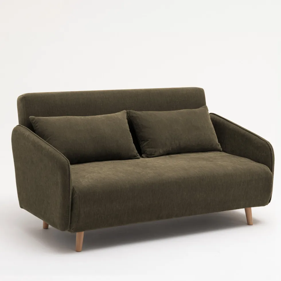 MONICA Canapé convertible 2 places en tissu chenille L140cm