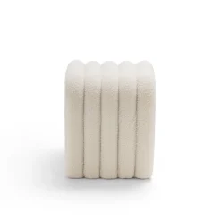 MUI Lot de 2 tabourets rembourrés en tissu bouclette