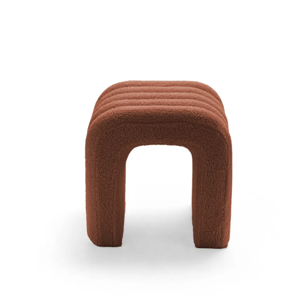 MUI Tabouret rembourré en tissu bouclette