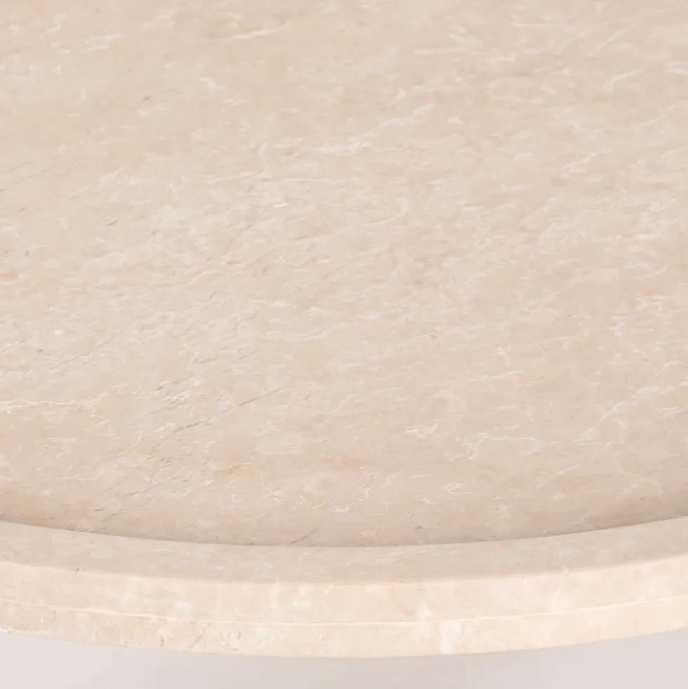 NADOR Table basse en marbre et bois massif ø80cm